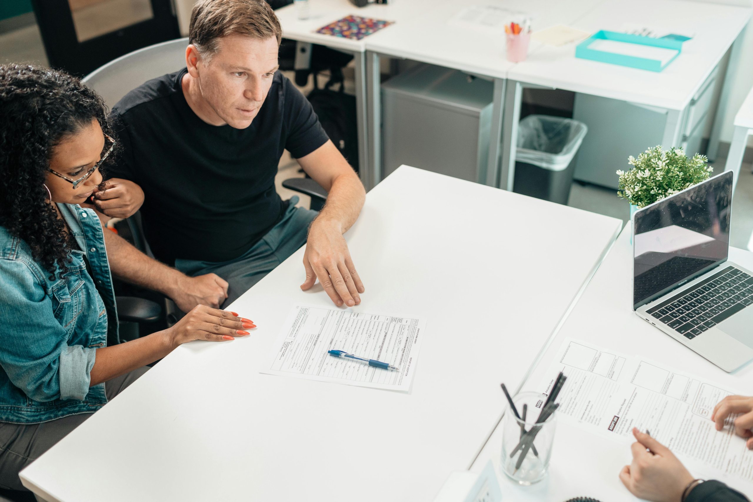 Couple having a productive meeting about their finances