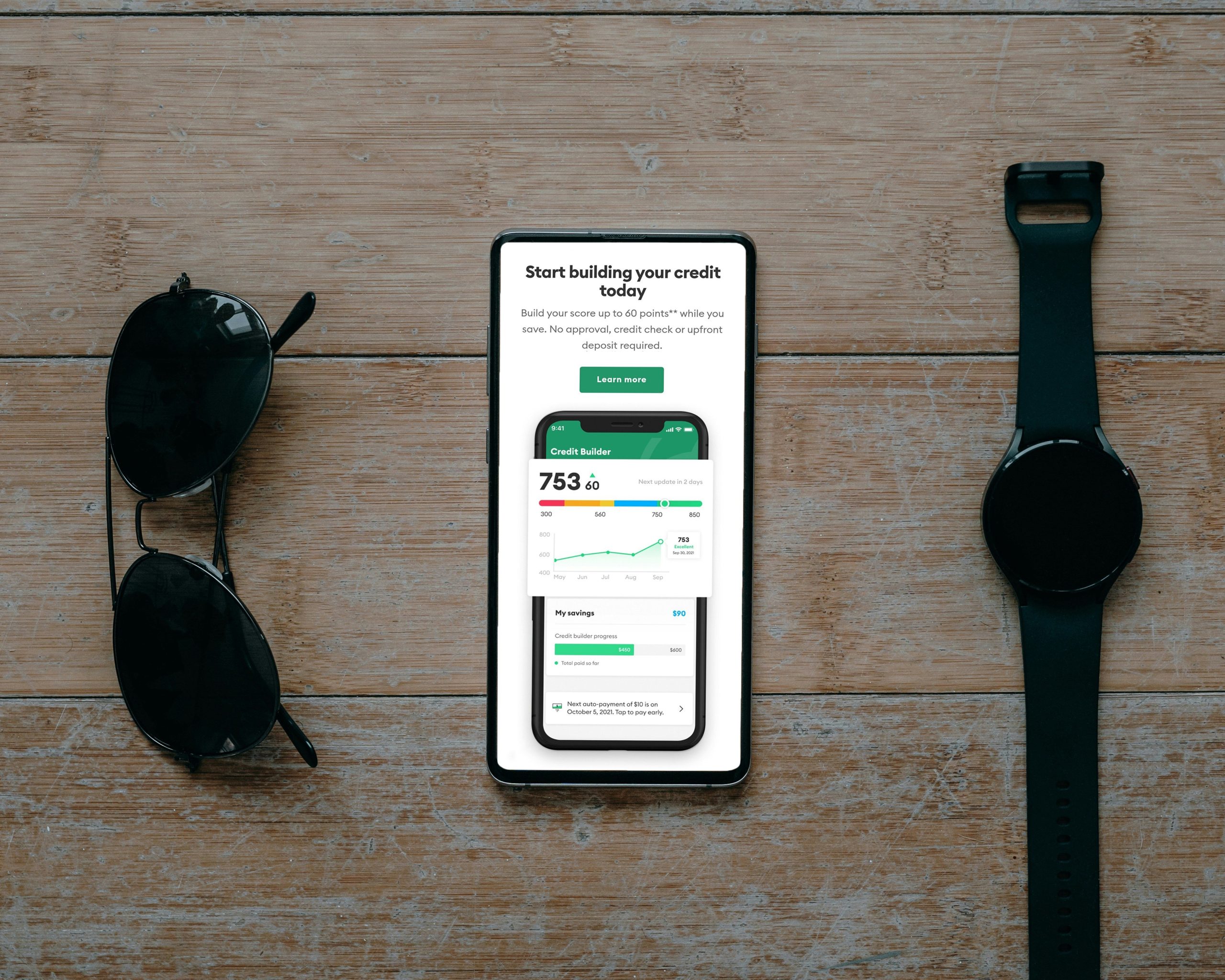 Mobile app screenshot demonstrating automated savings tracking feature